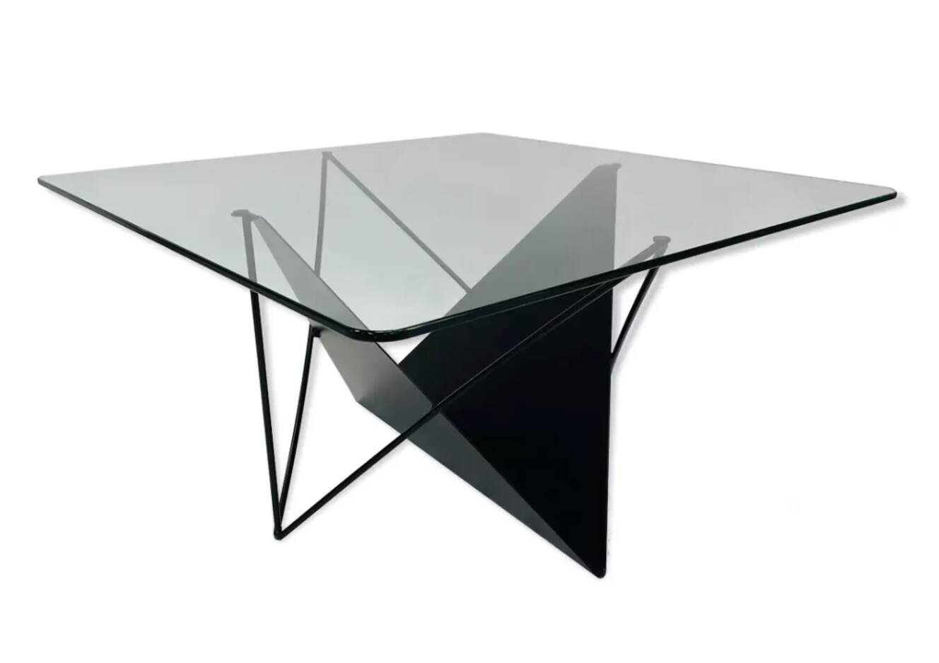 Vintage 80s steel wire coffee table eclectic design