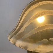 Large mushroom table lamp by Peill and Putzler in smoked glass XL 1970