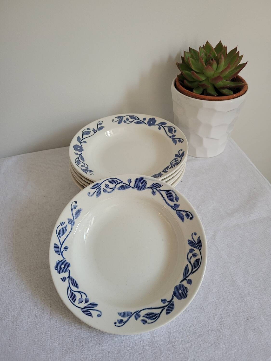 Set of 7 floral pattern soup plates ЗиК