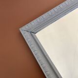 Antique mirror with gray wooden frame