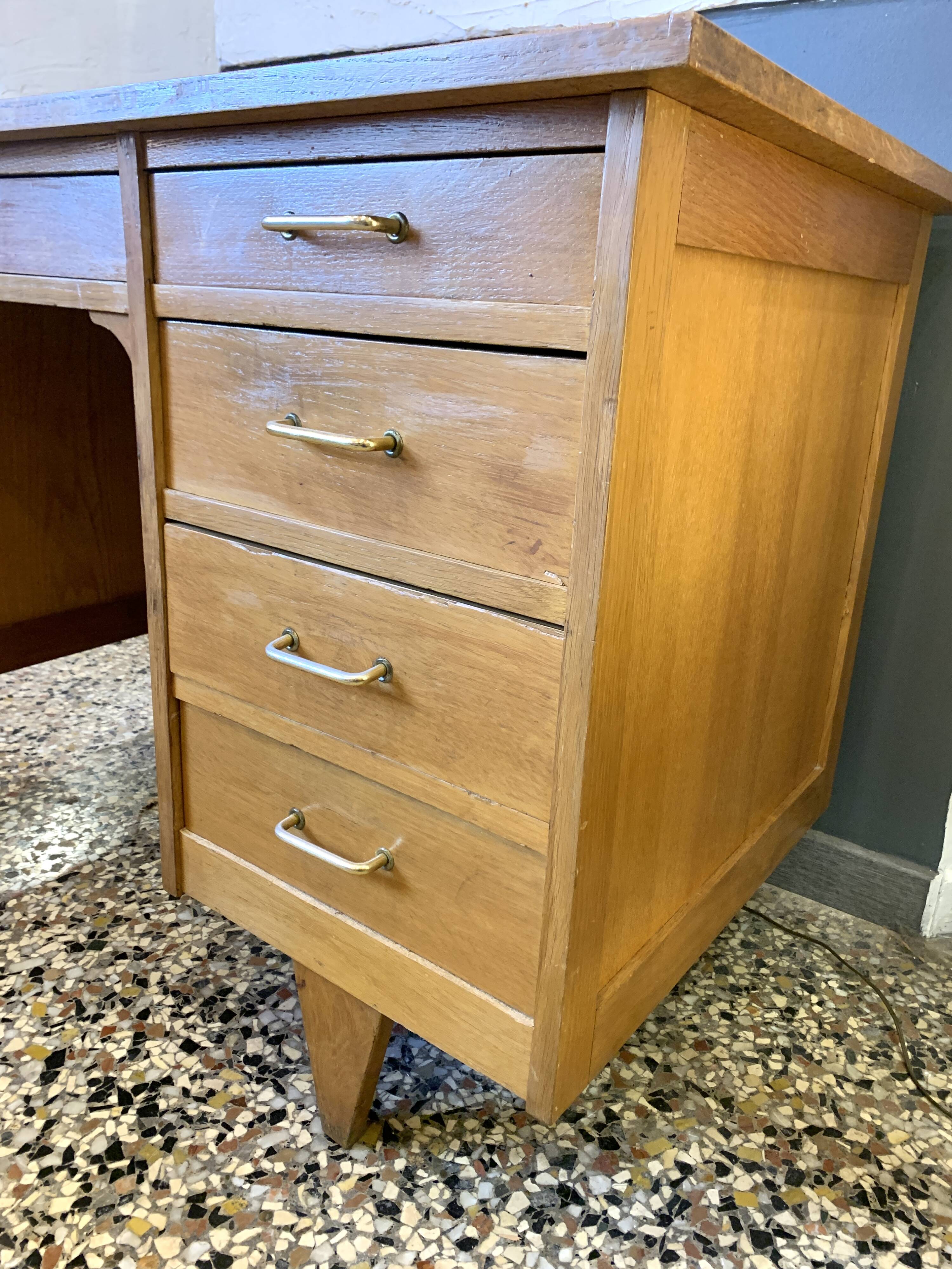 Vintage light oak desk