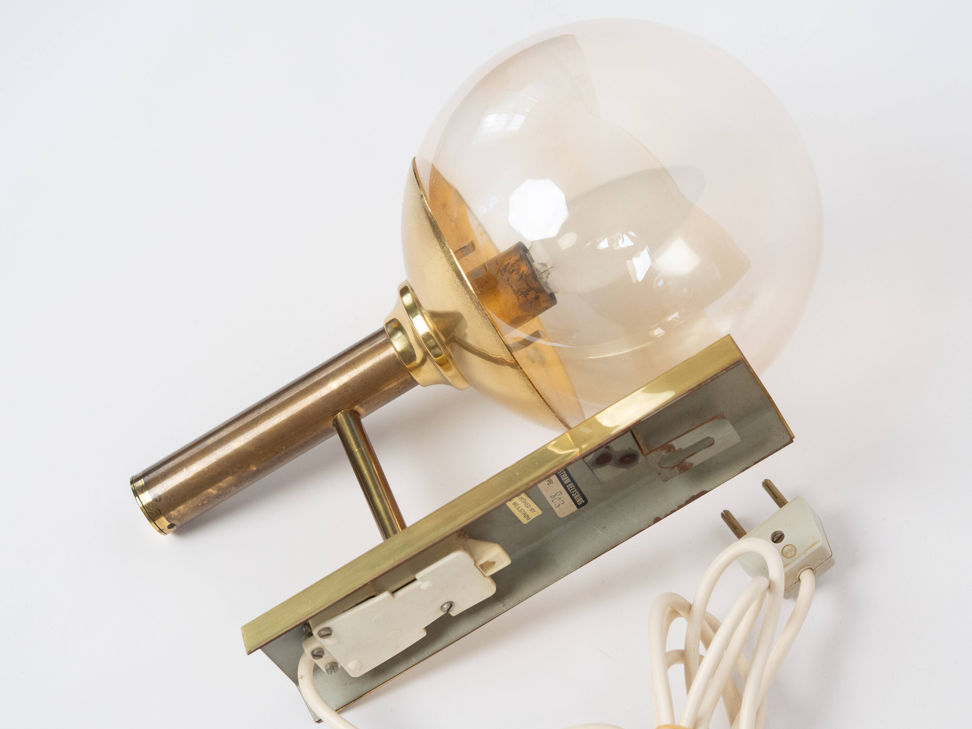 Pair of 2 danish vintage wall lamps by Svend Mejlstrom