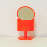 Space Age orange plastic makeup mirror
