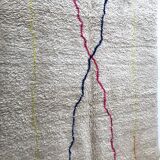 Moroccan Berber carpet Beni Ouarain with colorful lines 3.03x1.96m