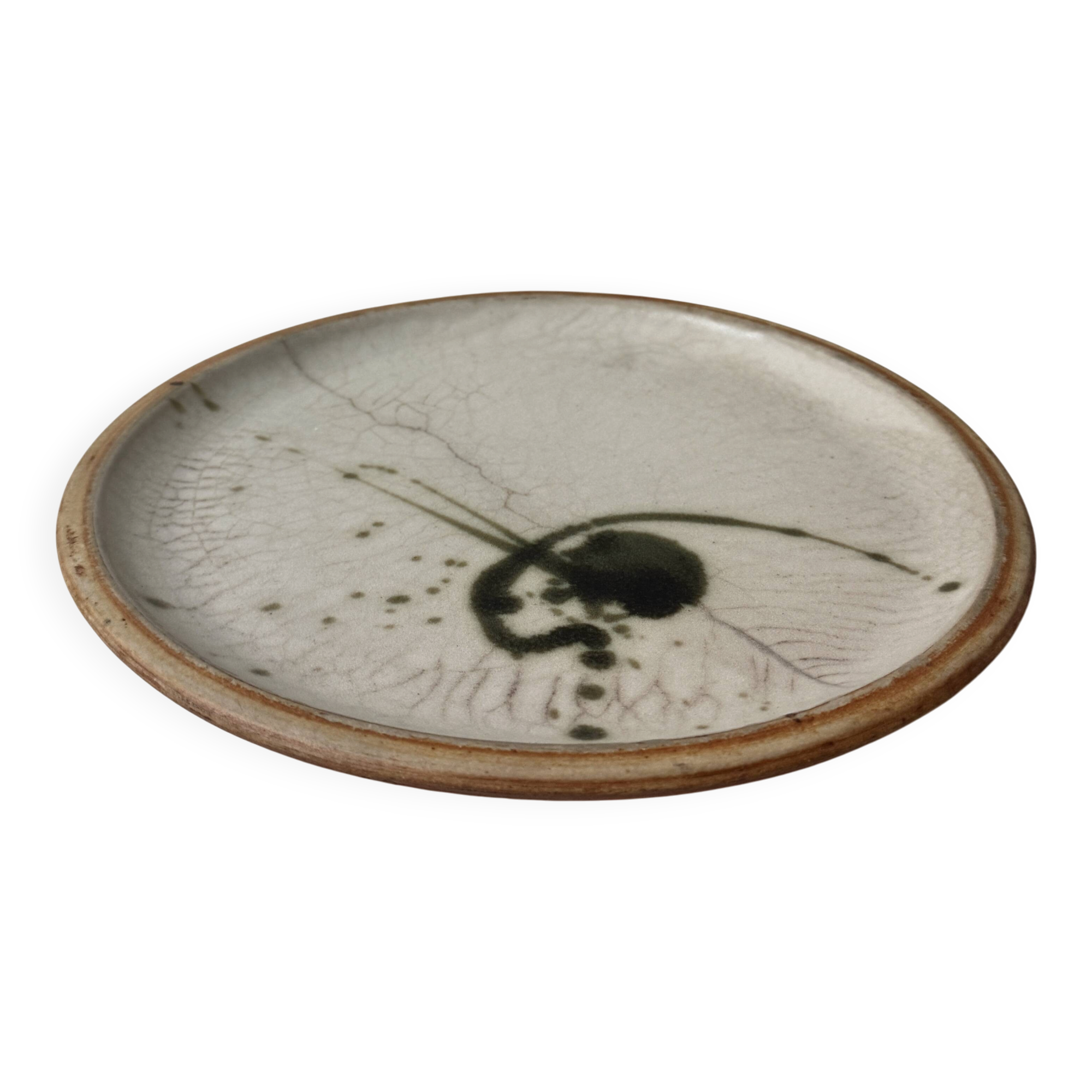Large ceramic plate Pottery of La Colombe, France 1970