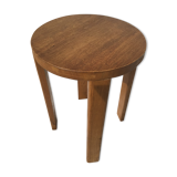 Round stool solid oak rectangular feet
