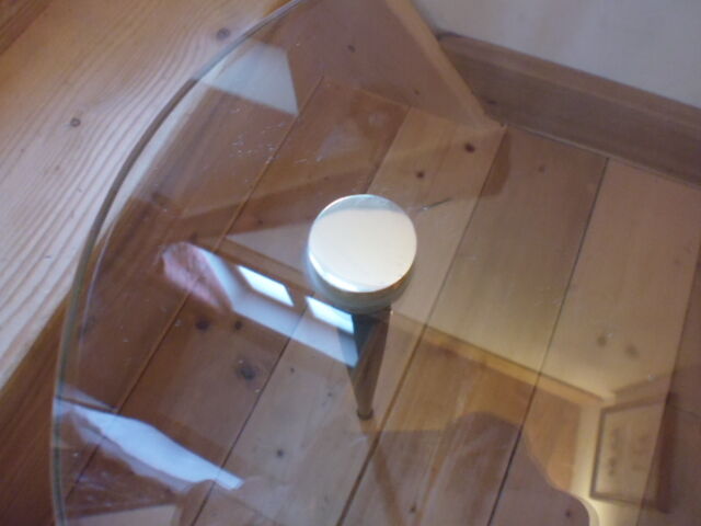 Glass tripod side table