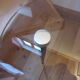 Glass tripod side table