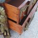 Louis XVI style commode in beech, bronze and marble.