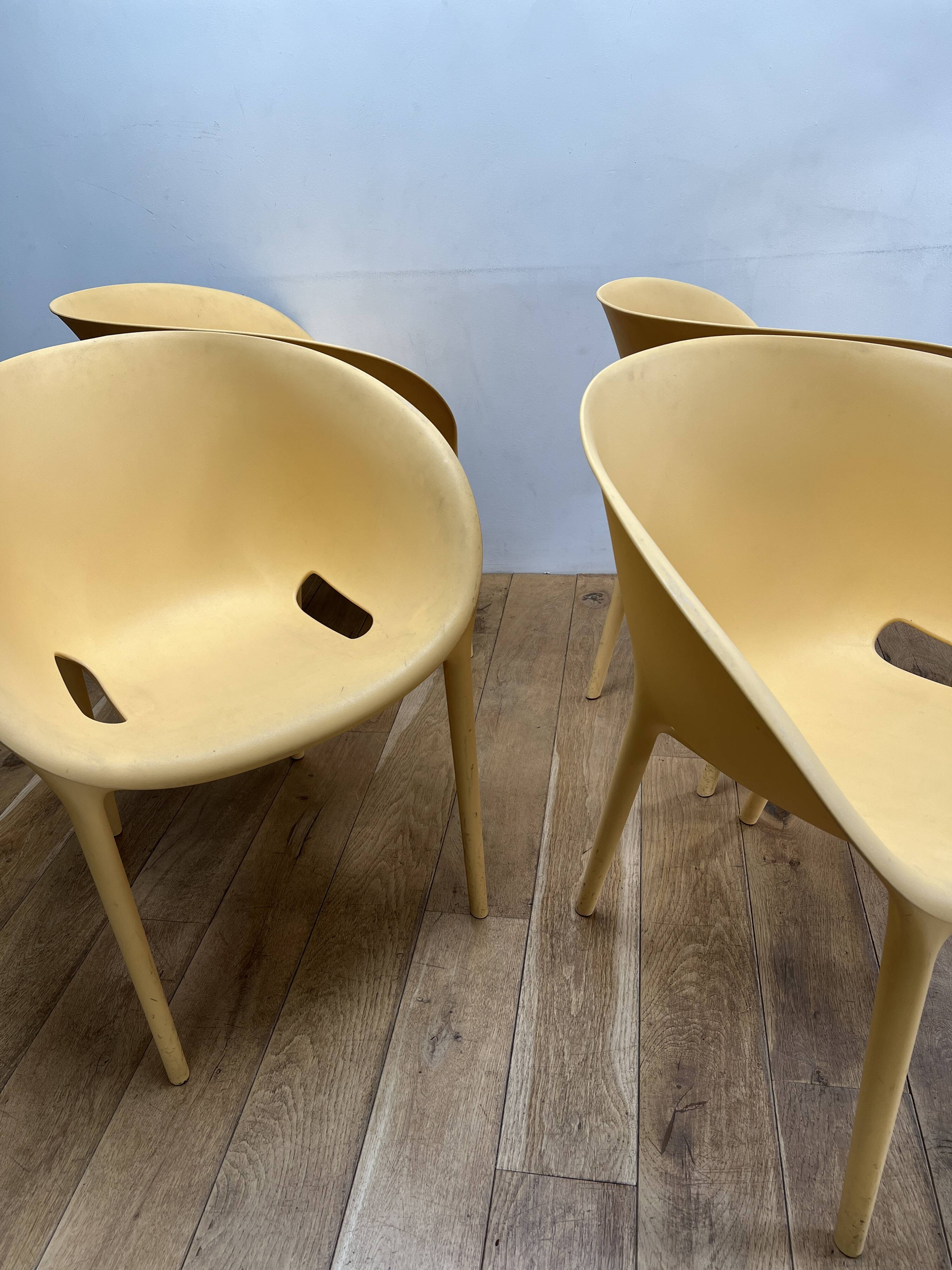 Series of 4 Soft Egg armchairs by Starck for Driade, Italy
