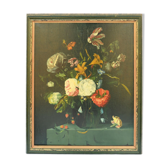 Huile sur toile bouquet de fleurs