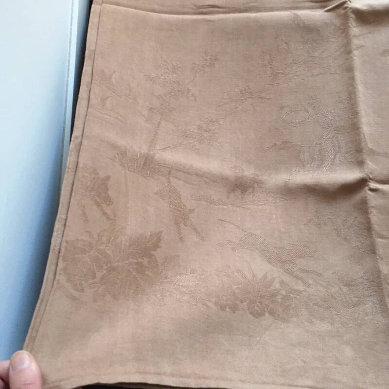 Damask Tablecloth Old Hunting Embroidered S V 150x230 cm