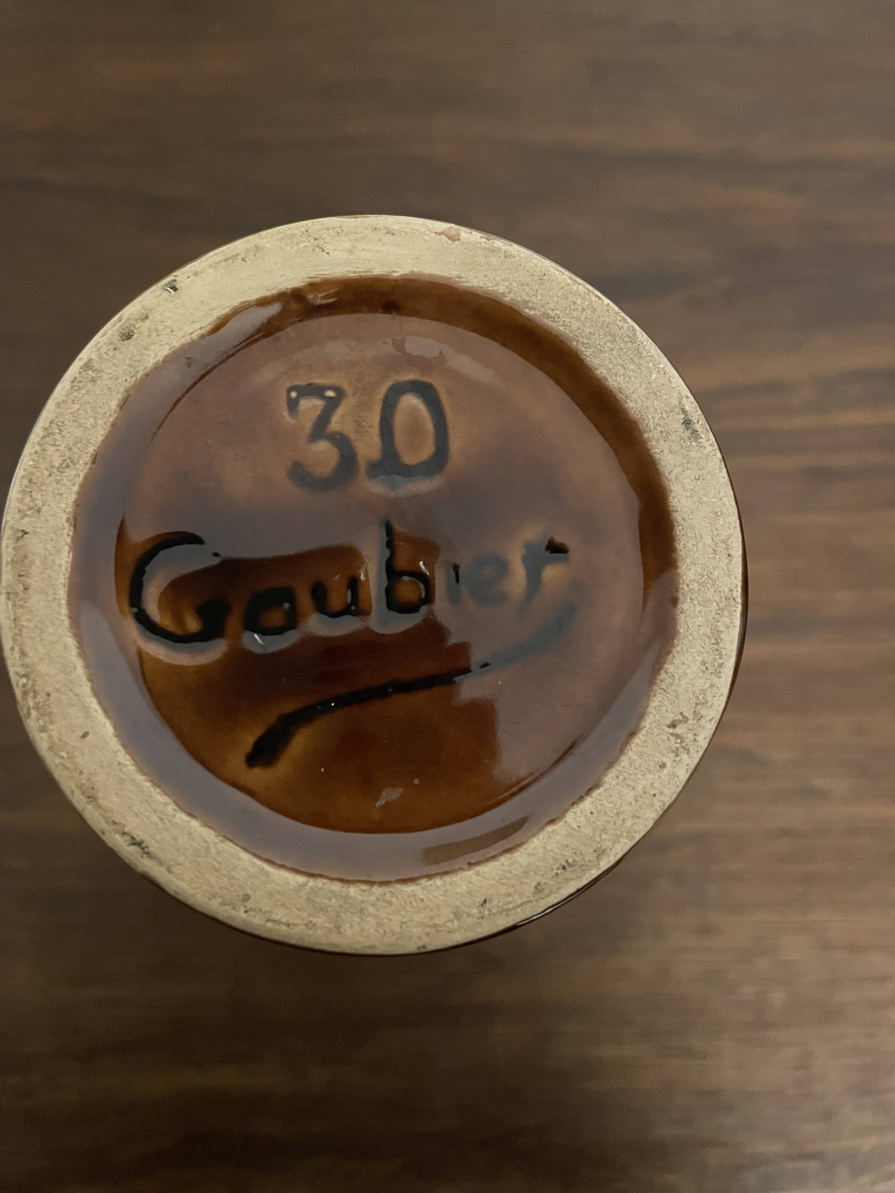 Gaubier Ceramic Vase Saint Amand de Puisaye Art Nouveau vintage brown