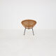 Vintage metal and rattan lounge chair , The Netherlands 1960’s