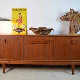 Long Teak Sideboard by Ejvind Johansson for Gerns Møbelfabrik, Denmark, 1960s