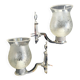 Pair of chrome wall sconces vintage bathroom