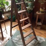 Antique 6-step wooden stepladder