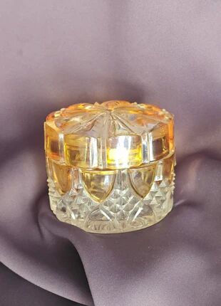 Amber and transparent crystal box Val Saint-Lambert Art Deco