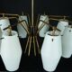Mid-century chandelier with eight opaline glass shades