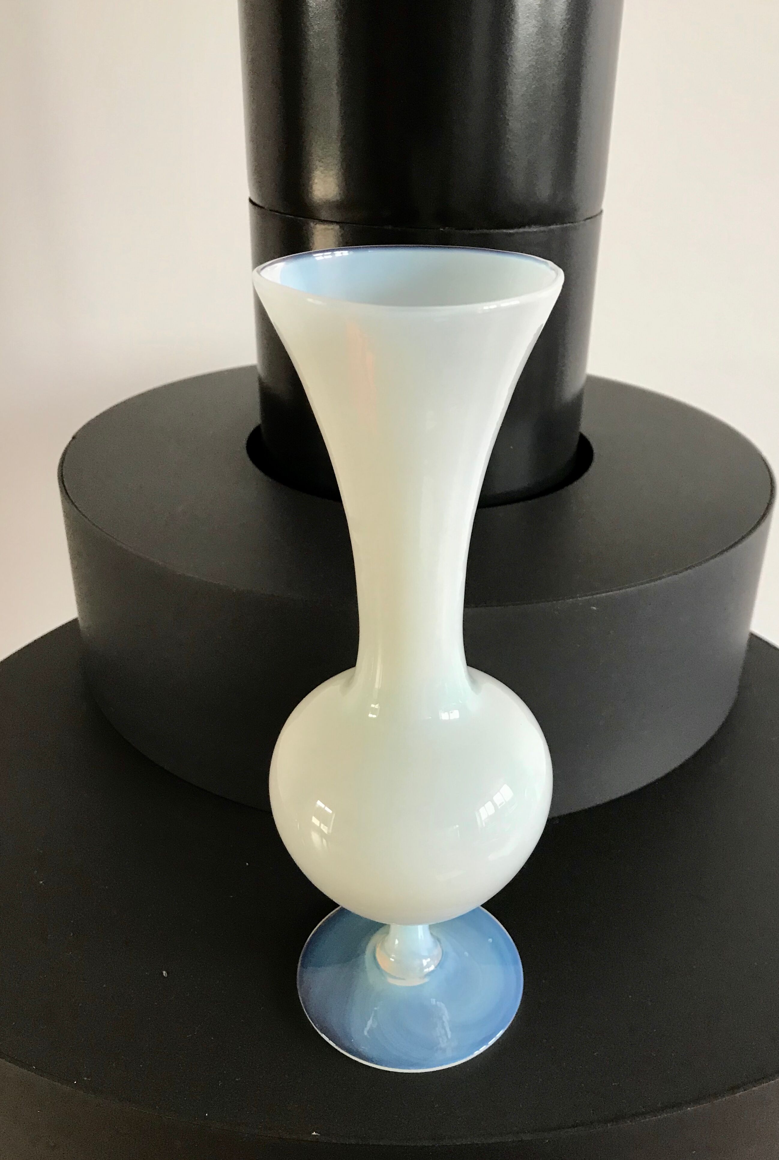 Ivory white opaline vase 60s