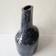 Blue glazed ceramic vase Signed Annie (height 26cm)