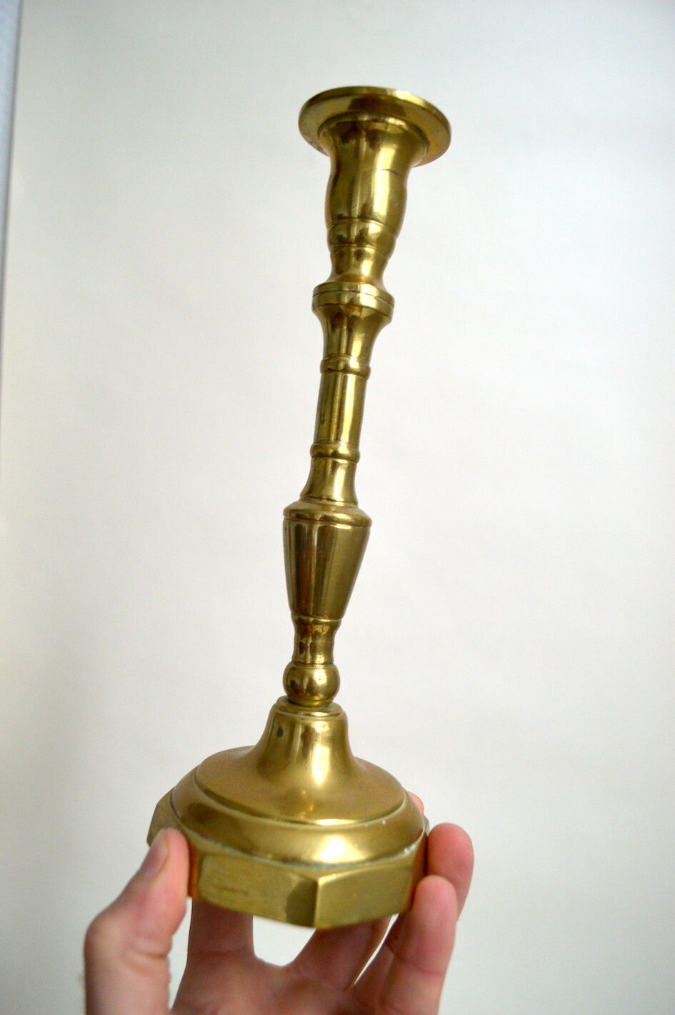 Pair of solid brass candlesticks