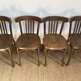 4 bentwood bistro chairs – slatted back – Baumann style