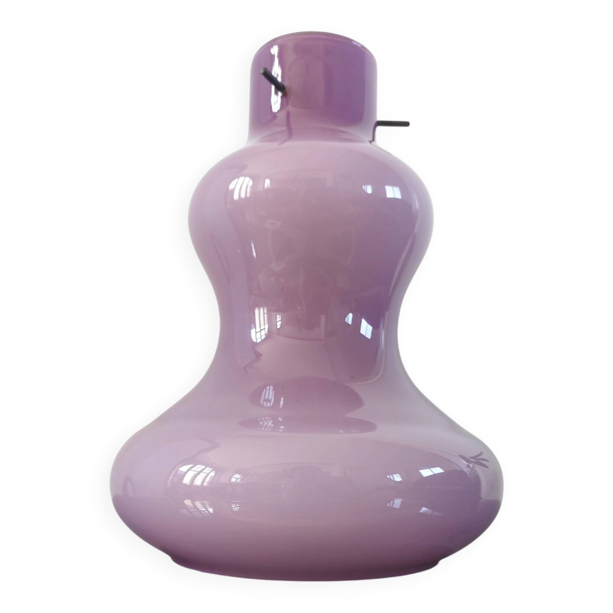 Vintage opaline Murano pendant light - Massimo Vignelli for Visto