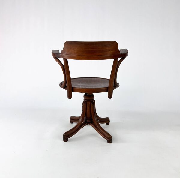 Chaise de Bureau en Chêne Courbé par Thonet, 1950s