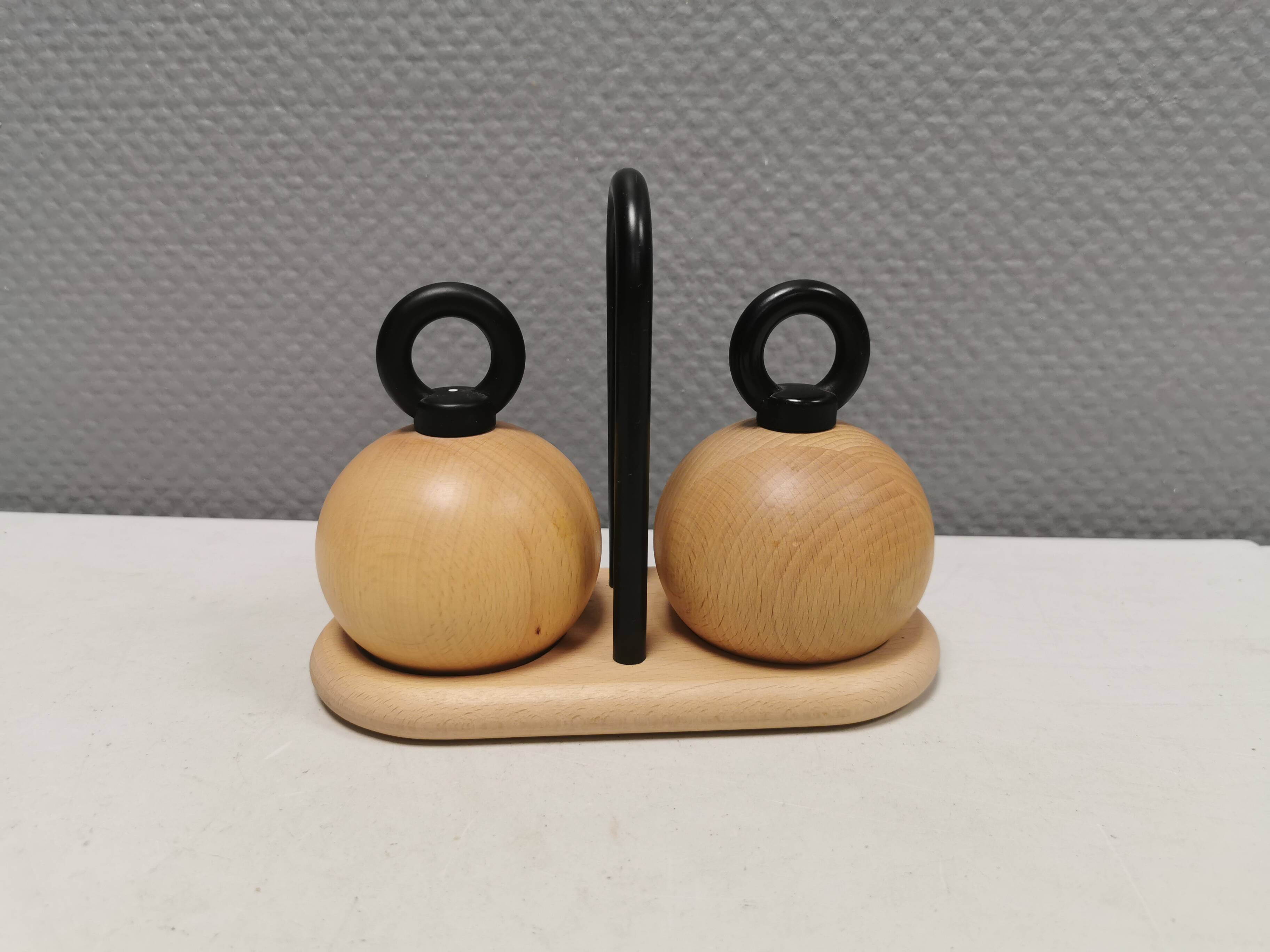 Pepper and salt grinders designed by jörgensen and nissen for bodum Denmark