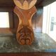 Antique two-body buffet in carved wood - marble top - very good condition