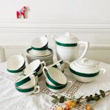 Service à café en porcelaine opaque Digoin Sarreguemines modèle Lumière