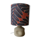 Sculpted stone lamp dlg Tormos, linen lampshade with botanical print