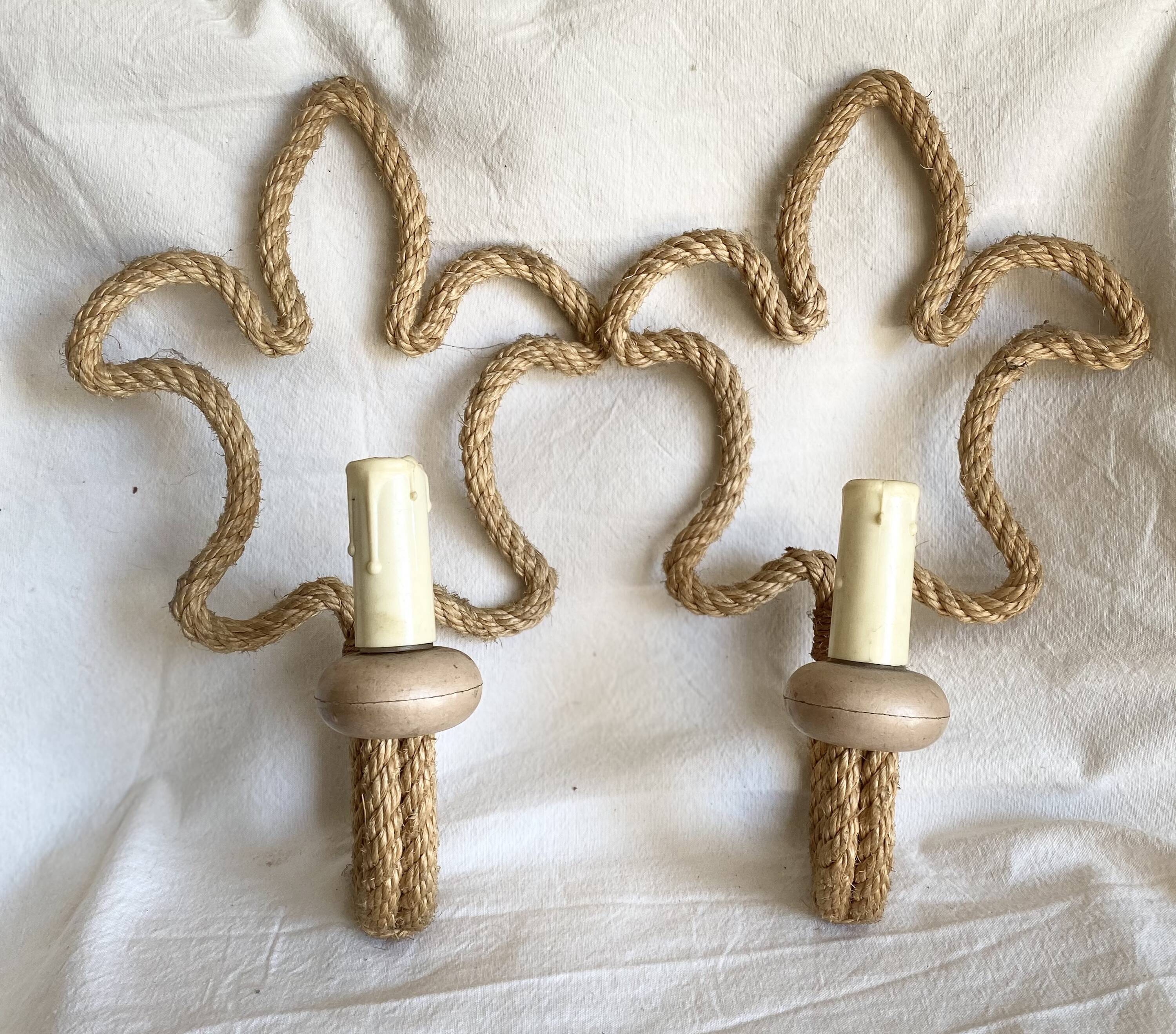 Paire de lampe d'appliques en corde audoux minet