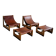 Francesco Lucianetti, Lounge chairs in leather and elm, Italian modern, 1960s