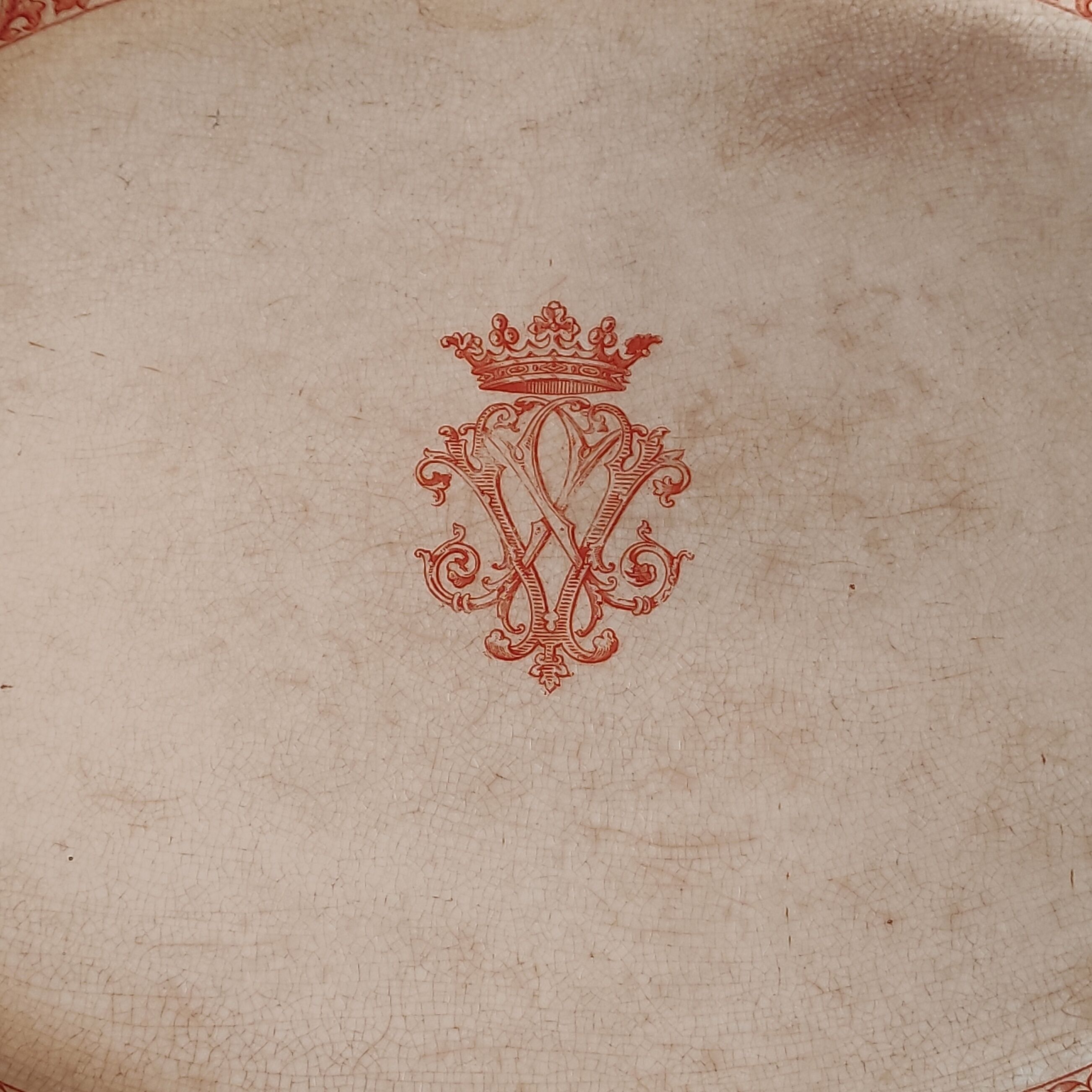 Serving dish Minton motif Cances - Antique ceramics - Iron earth