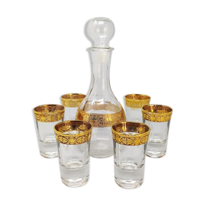 carafe italienne élégante des années 1960 avec 6 verres