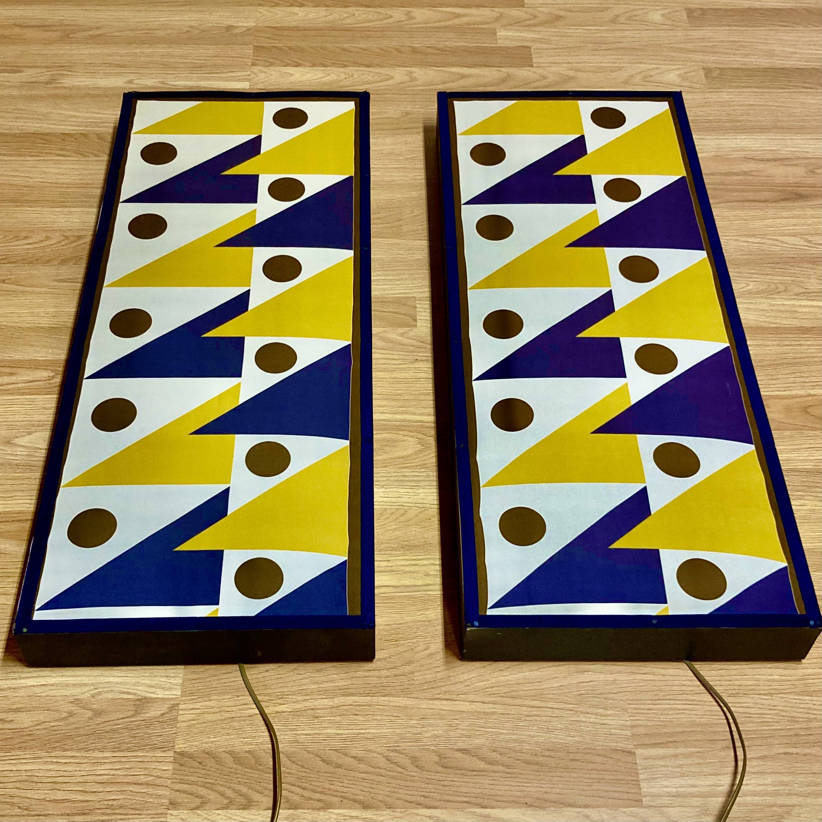 Pair of large design wall lights 1950.