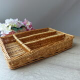 Wicker cutlery pickup, cutlery storage