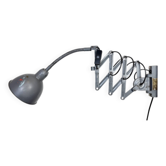 Grey Industrial Scissor Wall Lamp from Elektroinstala, 1960s