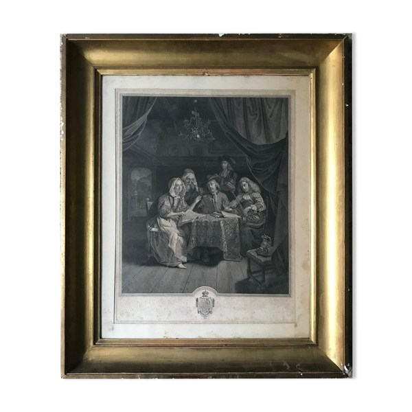 Goldfried Schalcken, La famille au concert, gravure, XVIIIème siècle