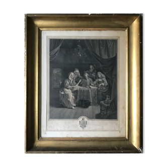 Goldfried Schalcken, La famille au concert, gravure, XVIIIème siècle