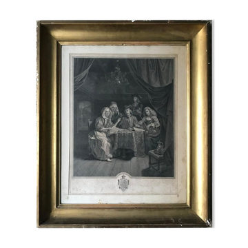 Goldfried Schalcken, The family at the concert, engraving, eighteenth century