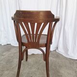 Chaise de salle à manger vintage en bois courbé : fauteuil style Thonet du milieu du siècle