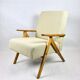 Fauteuil vintage beige boucle oak modèle b-310, années 1970