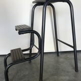 Stool metal and wood vintage