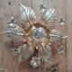 Golden brass flower wall lamp