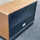 Vintage wood and black glass TV cabinet buffet