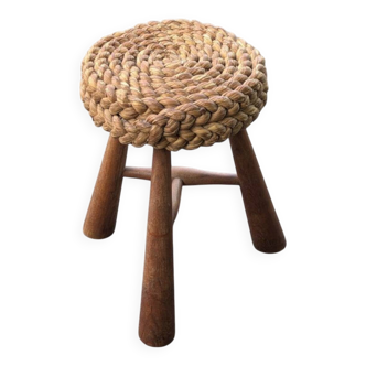 Rope stool – attributed to Audoux-Minnet – 1950s