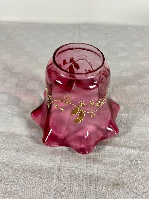 Pink glass lampshade for floor lamp